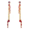 Callista By Vinita Women's Red / Gold / Pink Murali Earrings In Multi