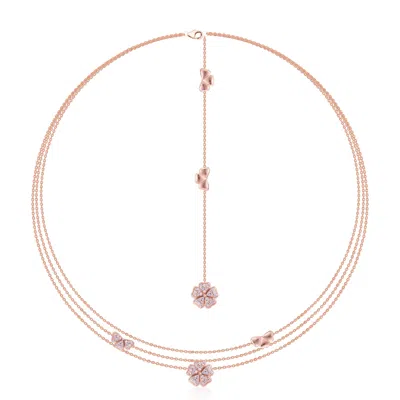 Callista By Vinita Women's Rose Gold Flower Necklace