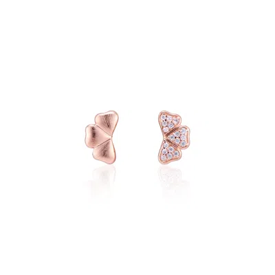 Callista By Vinita Women's Rose Gold Happy Petals Earrings