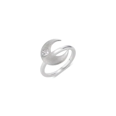 Callista By Vinita Women's Silver Crescent Ring