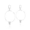 Callista By Vinita Women's Silver Lotus Dangle Hoops