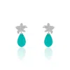 Callista By Vinita Women's Silver Ocean Drop Earrings