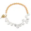 Callista By Vinita Women's White Keshi Pearls & Peach Beads