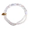 Callista By Vinita Women's White Square Coin & Baroque Pearls Necklace