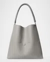 Callista Duo Slim Medium Grained Leather Tote Bag In Oat