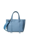 Callista Mini Braided Leather Tote Bag In Sky