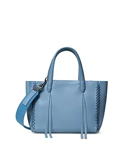 Callista Grained Leather Mini Tote In Blue