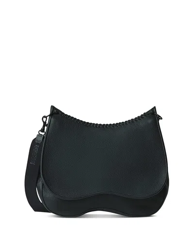 Callista Iconic Leather Saddle Bag In Black