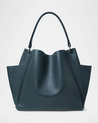 Callista Grained Leather Shoulder Bag In Pine