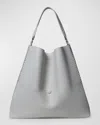 Callista Grained Leather Slim Tote Bag In Stone