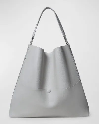 Callista Grained Leather Slim Tote Bag In Stone