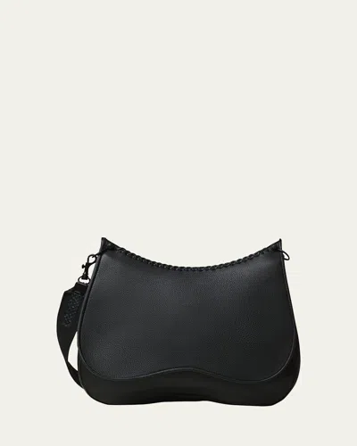 Callista Iconic Leather Saddle Bag In Black