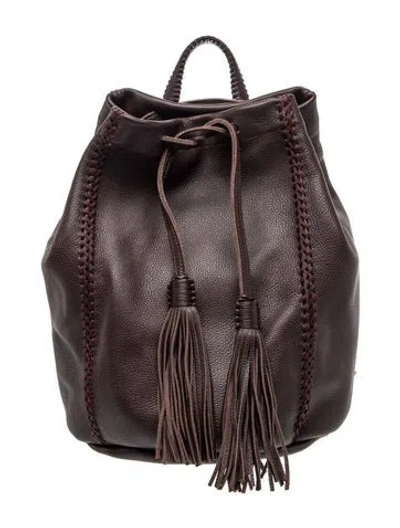 Pre-owned Callista Leather Backpack In Brown/grey