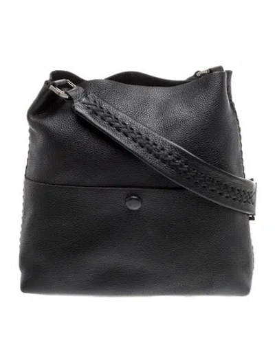 Pre-owned Callista Leather Messenger Bag In Black