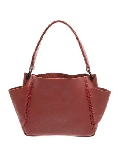 Pre-owned Callista Leather Top Handle Bag In Burgundy