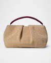 Callista Maxi Pleated Woven Clutch Bag In Pink