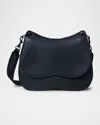Callista Medium Leather Saddle Crossbody Bag In Black