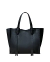 Callista Medium Tote 23 Grained Leather In Black