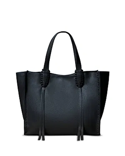 Callista Medium Tote 23 Grained Leather In Black