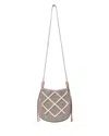 Callista Messenger Latte Raffia & Leather In Latte