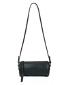 Callista Mini Barrel Bag Grained Leather In Black