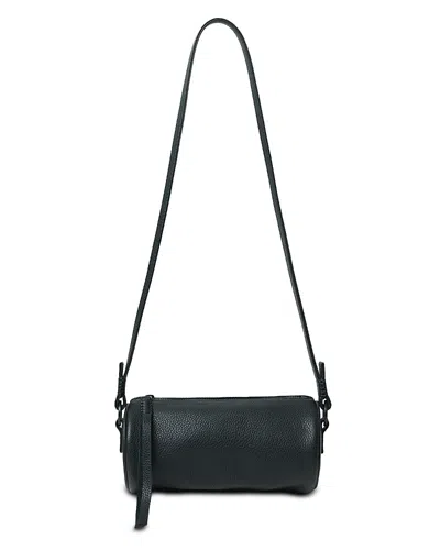 Callista Mini Barrel Bag Grained Leather In Black