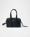 Callista Mini Bowling Grained Leather Top-handle Bag In Black