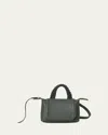 Callista Mini Grained Leather Top-handle Bag In Charcoal
