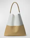 Callista Mini Grained Leather Tote Bag In Jasmin Magnolia
