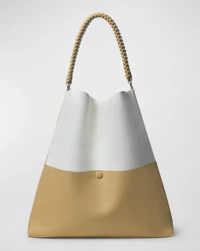 Callista Mini Grained Leather Tote Bag In Jasmin Magnolia