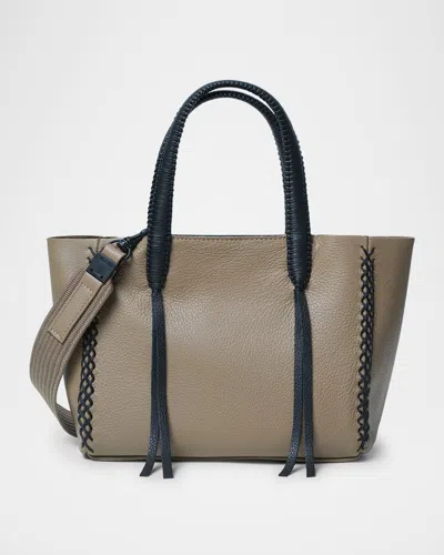 Callista Mini Grained Leather Tote Bag In Neutral