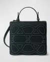 Callista Pandora Stitched Leather Top-handle Bag In Black