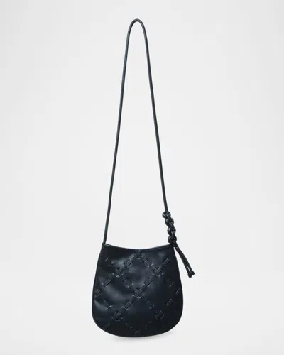 Callista Scala Woven Leather Crossbody Bag In Black