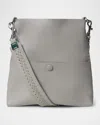 Callista Slim Messenger Oat Grained Leather Crossbody In Oat