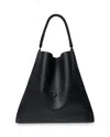 Callista Slim Grained Leather Tote In Black