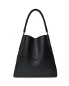 Callista Duo Slim Medium Grained Leather Tote Bag In Black