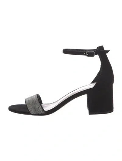 Pre-owned Callista Suede Sandals In Black