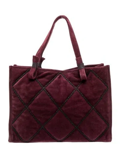 Pre-owned Callista Suede Tote In Burgundy