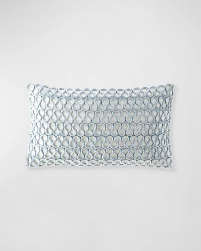 Callisto Home Bandalia Loop Lumbar Pillow In Blue