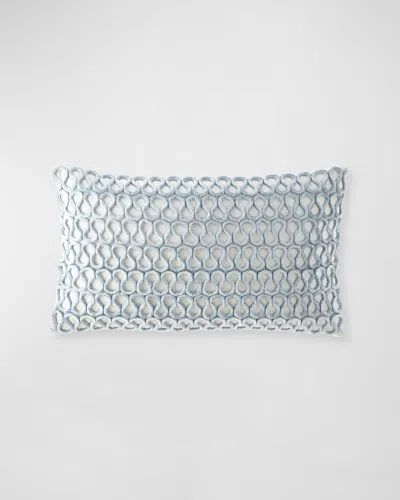 Callisto Home Bandalia Loop Lumbar Pillow In Blue/white