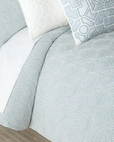 Callisto Home Bandalia Scroll Queen Duvet In Blue