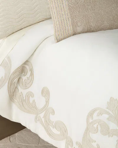 Callisto Home Carriage Cartouche King Duvet In Cream