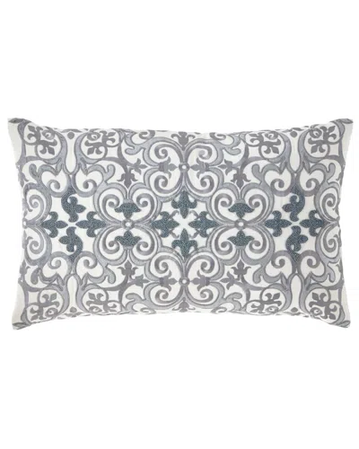 Callisto Home Darboux Scroll Embroidered Decorative Pillow In Multi