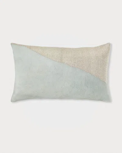 Callisto Home Embellished Velvet Decorative Pillow, 14x24 In Aqua