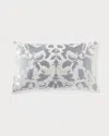 Callisto Home Ikat Velvet Decorative Pillow - 14" X 24" In Gray