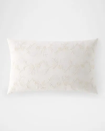 Callisto Home Lavoe Embroidered Lumbar Pillow, 18" X 30" In Sand