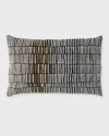 Callisto Home Monte Geo Lines Beaded Decorative Pillow, 18" X 30" In Black