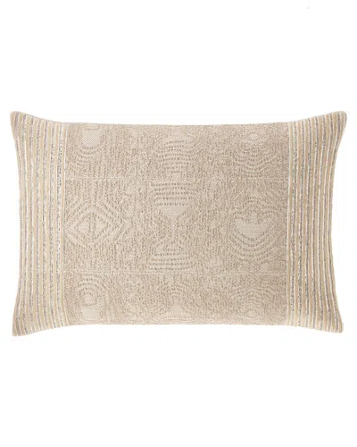 Callisto Home Natural Brocade Decorative Pillow In Neutral