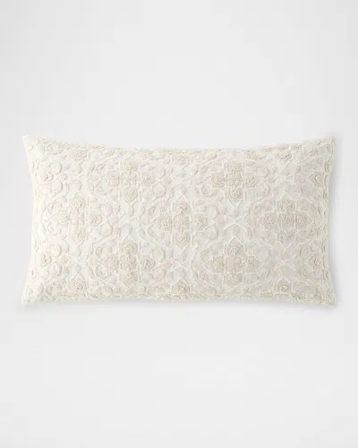 Callisto Home Nesher Beaded Lumbar Pillow, 14" X 24" In Brown