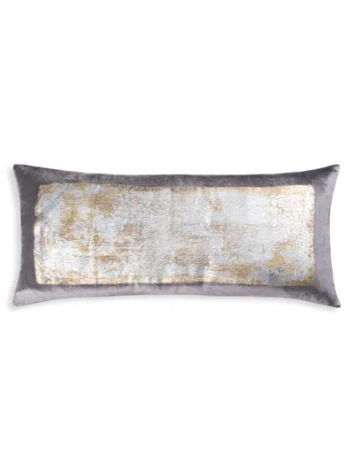 Callisto Home Printed Velvet Pillow In Gray